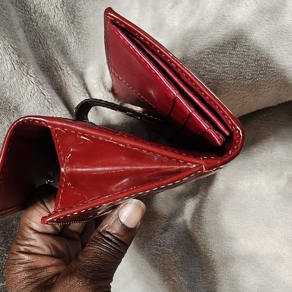 Coach Red Embossed Wallet - image 5